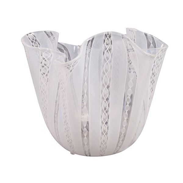 GLASS VASE, "Fazzoletto" BY Fulvio Bianconi for Venini