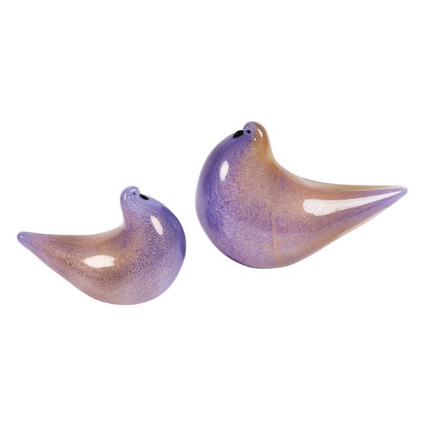 COPPIA DI COLOMBE, Ercole Barovier per Barovier & Toso