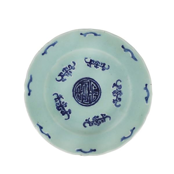 LOT - 清 豆青青花盘 六件