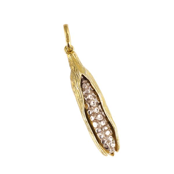 18KT GOLD CORN COB PENDANT