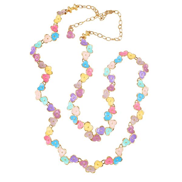 18KT GOLD AND ENAMEL NECKLACE, BY LUIGI QUAGLIA