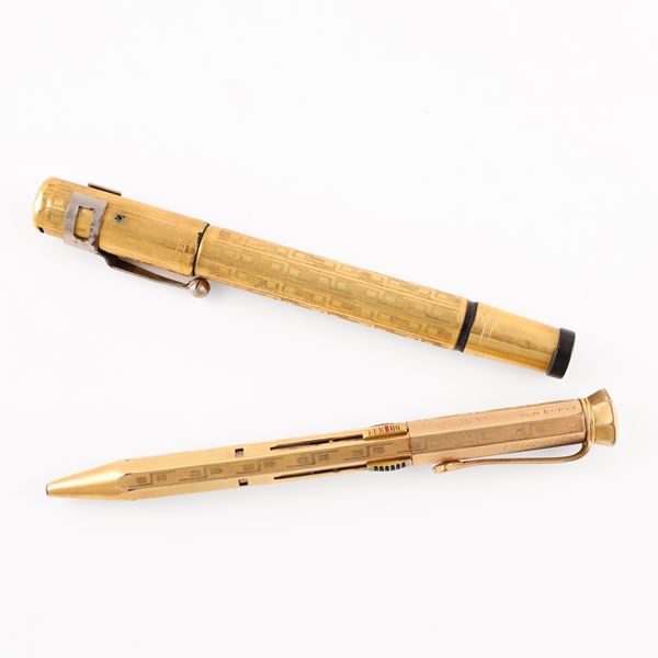 LOT OF TWO GOLD-PLATED PENS 