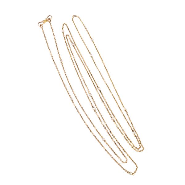 18KT GOLD CHAIN WITH PEARLS  - Auction IMPORTANT JEWELRY - Casa d'Aste International Art Sale