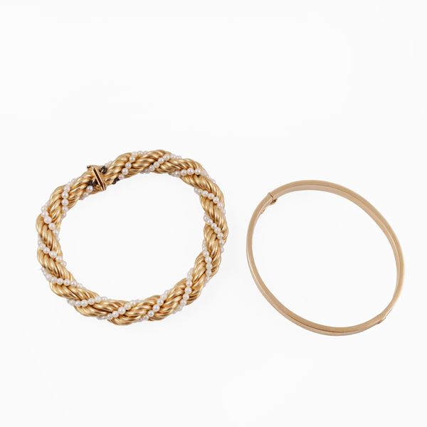 LOT OF TWO 18KT GOLD BRACELETS