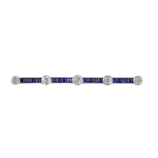 18KT GOLD BROOCH WITH OLD EUROPEAN CUT DIAMONDS AND SYNTHETIC GEMSTONES  - Auction IMPORTANT JEWELRY - Casa d'Aste International Art Sale