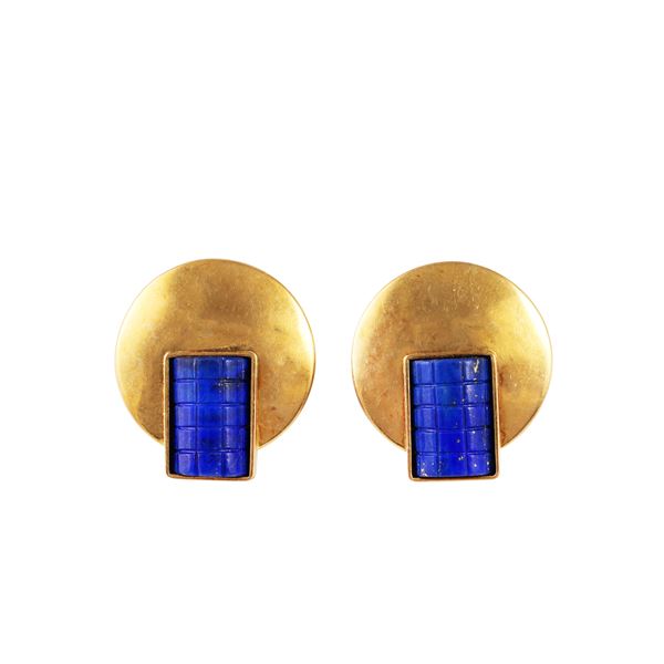 18KT GOLD AND LAPISLAZULI EARRINGS  - Auction IMPORTANT JEWELRY - Casa d'Aste International Art Sale