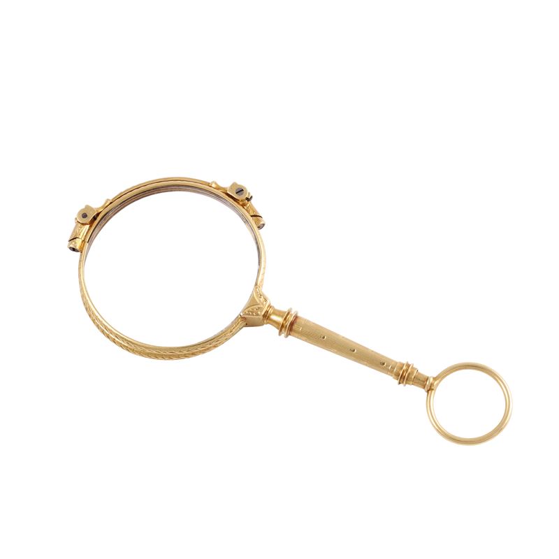 Lorgnette in oro giallo cesellato, 22,8 g