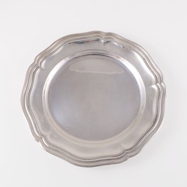 LOT OF SIX 800 SILVER DESSERT PLATES