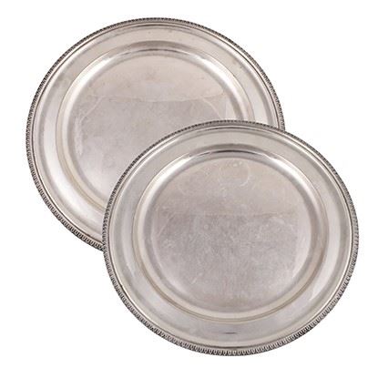 800 SILVER LOT OF TWO SERVING PLATES, BY SANDONÀ