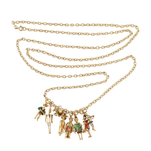 18KT GOLD NECKLACE WITH EIGHT PENDANTS  - Auction IMPORTANT JEWELRY - Casa d'Aste International Art Sale