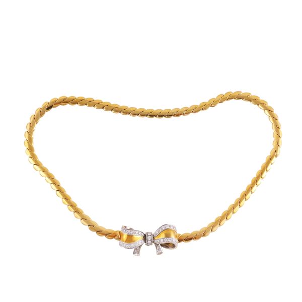 18KT GOLD NECKLACE WITH DIAMONDS, BY POMELLATO