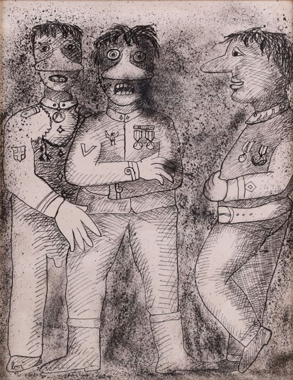 ENRICO BAJ - Tre generali