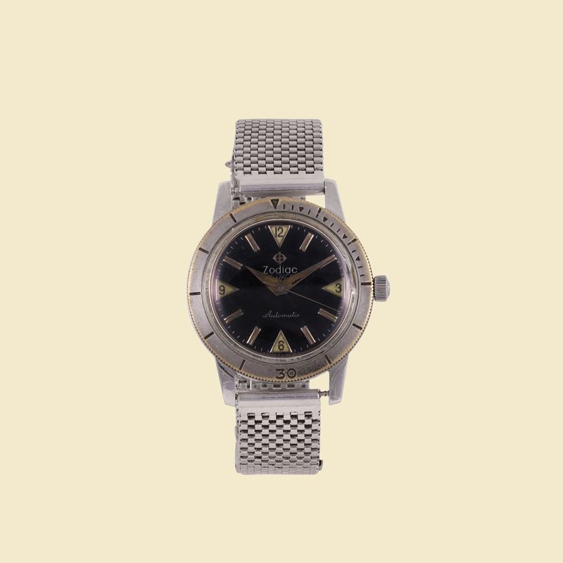 Zodiac - Orologio da Polso 'Sea Wolf' in Acciaio, circa 1960