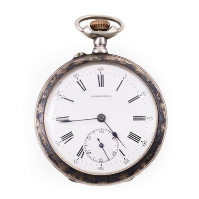 Orologio da tasca in argento 800, diametro 47 mm