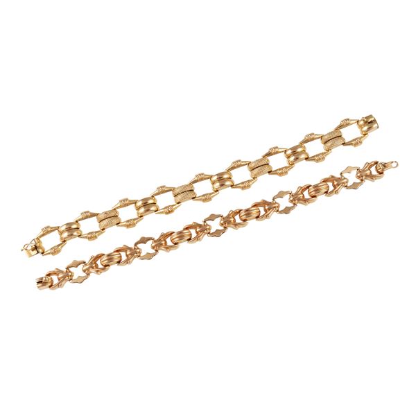 LOT OF TWO 18KT GOLD BRACELETS