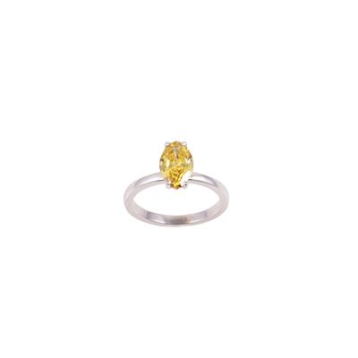 Anello in oro bianco con diamante taglio navette, 1,53 ct