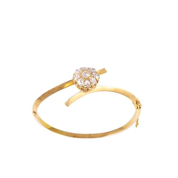 18KT GOLD BRACELET WITH ROSE CUT DIAMONDS