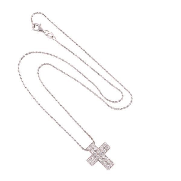 18KT GOLD NECKLACE WITH DIAMOND-SET PENDANT