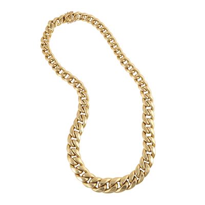 Girocollo in oro giallo con maglie gourmette