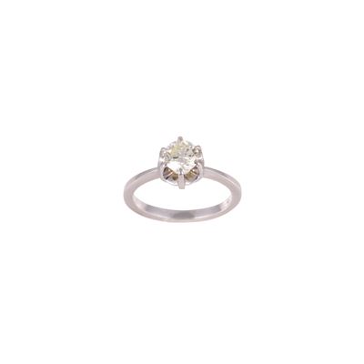 Anello in oro bianco con brillante di circa 0,60 ct