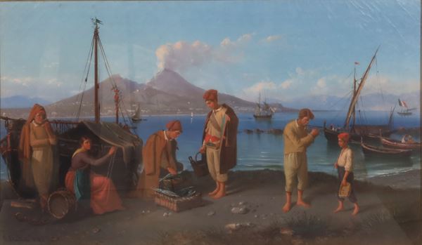 SALVATORE (att. Napoli XIX-XX secolo) MONTULLO - GOLFO DI NAPOLI