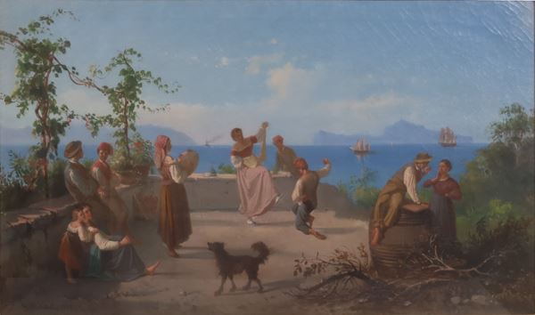 SALVATORE (att. Napoli XIX-XX secolo) MONTULLO - VEDUTA COSTIERA