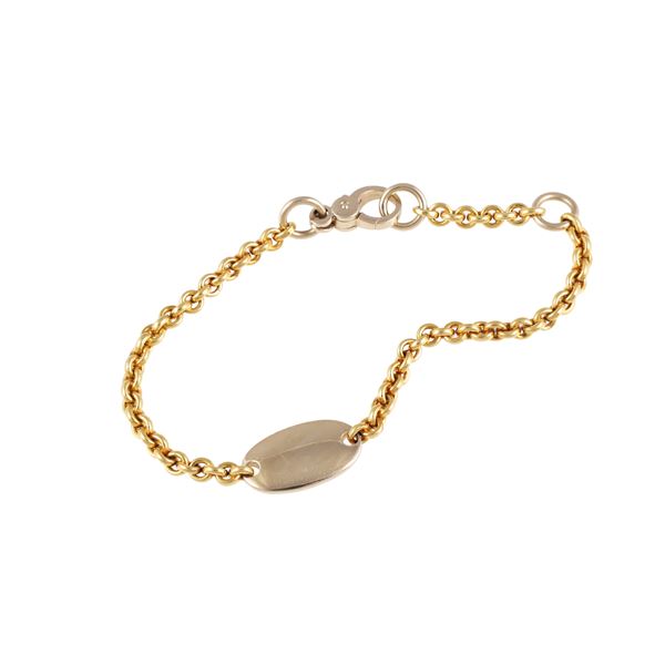 18KT GOLD BRACELET WITH PLAQUE, BY POMELLATO