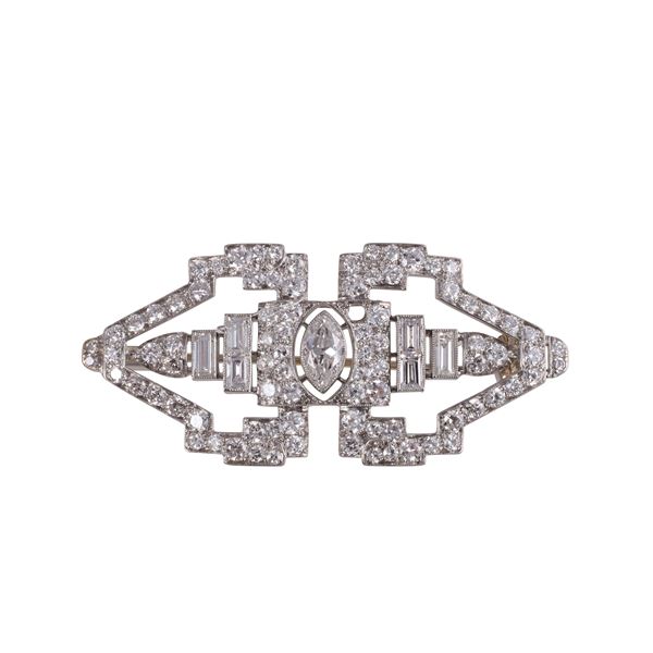 PLATINUM BROOCH WITH DIAMONDS