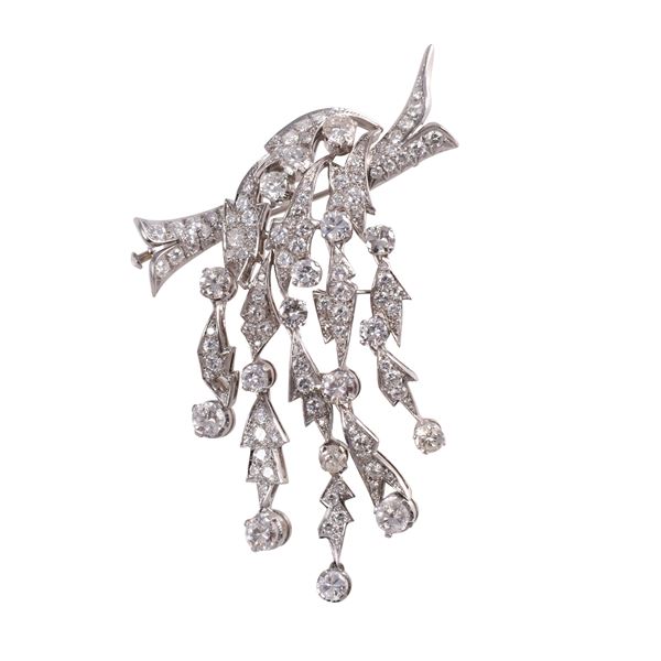 18KT GOLD BROOCH WITH DIAMONDS  - Auction IMPORTANT JEWELRY - Casa d'Aste International Art Sale