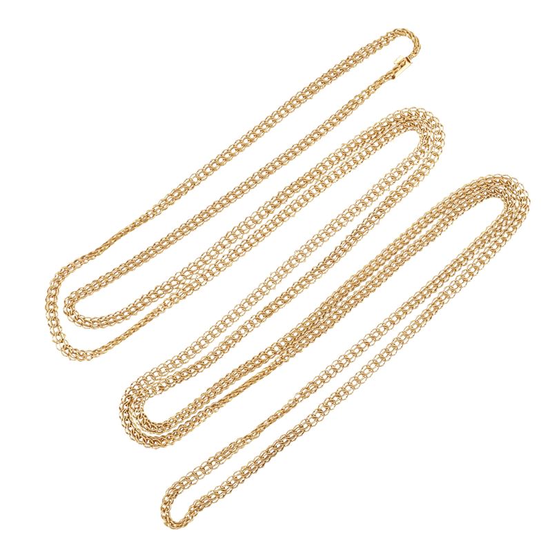 Collana in oro giallo a maglie ovali intrecciate