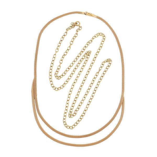 LOT OF TWO 18KT GOLD NECKLACES