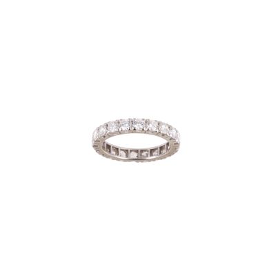 Anello rivière in oro bianco con brillanti, 1,20 ct