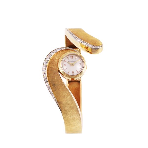 Jaeger-LeCoultre - 18KT GOLD WRISTWATCH WITH DIAMONDS, BY JAEGER-Le COULTRE