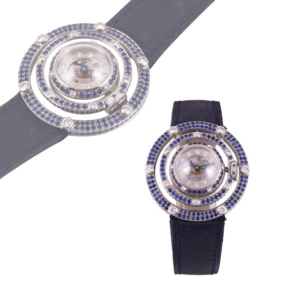 18KT GOLD WRISTWATCH WITH SAPPHIRES AND DIAMONDS, FORGÈT GENÈVE