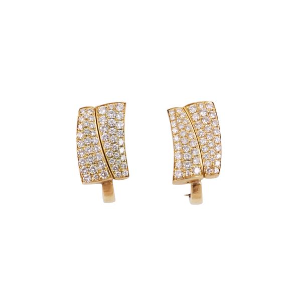 18KT GOLD EARRINGS SET WITH DIAMONDS