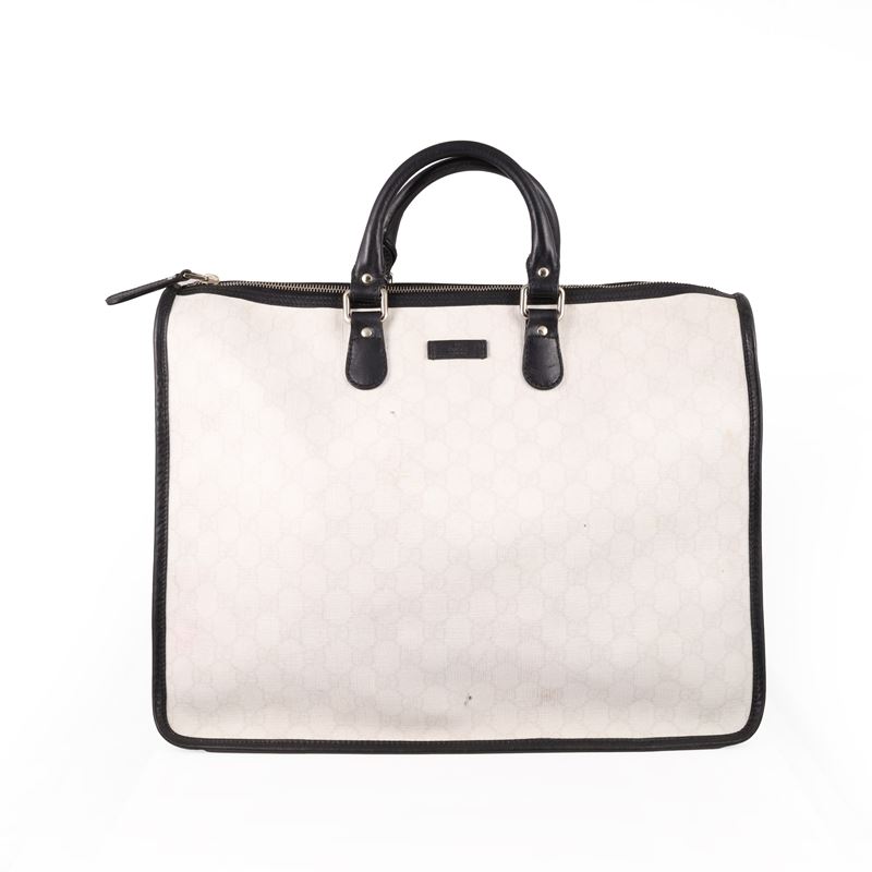 Gucci, Borsa Shopper Logata in Tessuto Impermeabilizzato