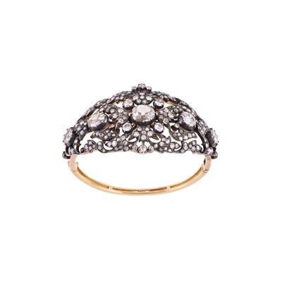 Bracciale in oro e argento con diamanti old mine