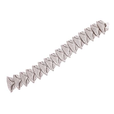 Bracciale in oro bianco con brillanti, 18 cm