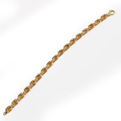 Bracciale rivière in oro giallo e quarzi