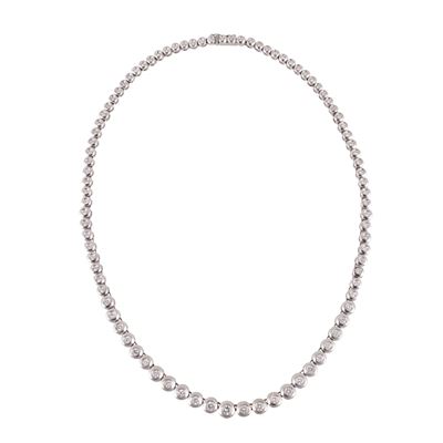 Girocollo in oro bianco con brillanti