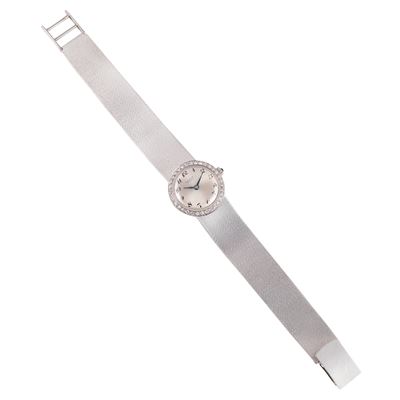 Lanco, Orologio in oro bianco con diamanti e bracciale a nastro