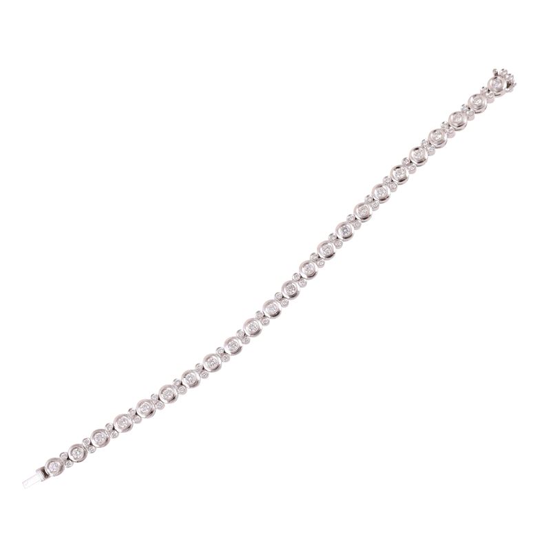 Bracciale rivière in oro bianco con brillanti