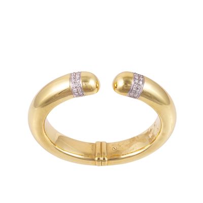 Micheletto, Bracciale rigido in oro giallo e bianco con brillanti