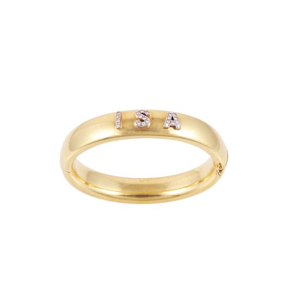 18KT GOLD BANGLE WITH DIAMONDS, BY MICHELETTO