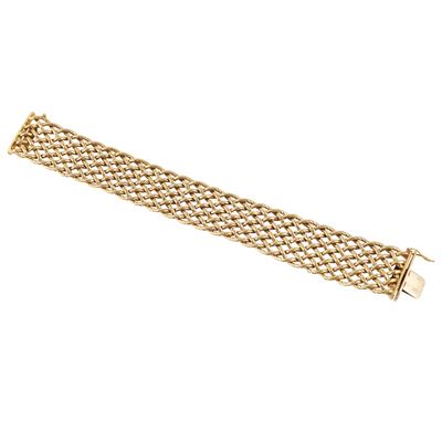 Bracciale in oro giallo, lavorazione a rete