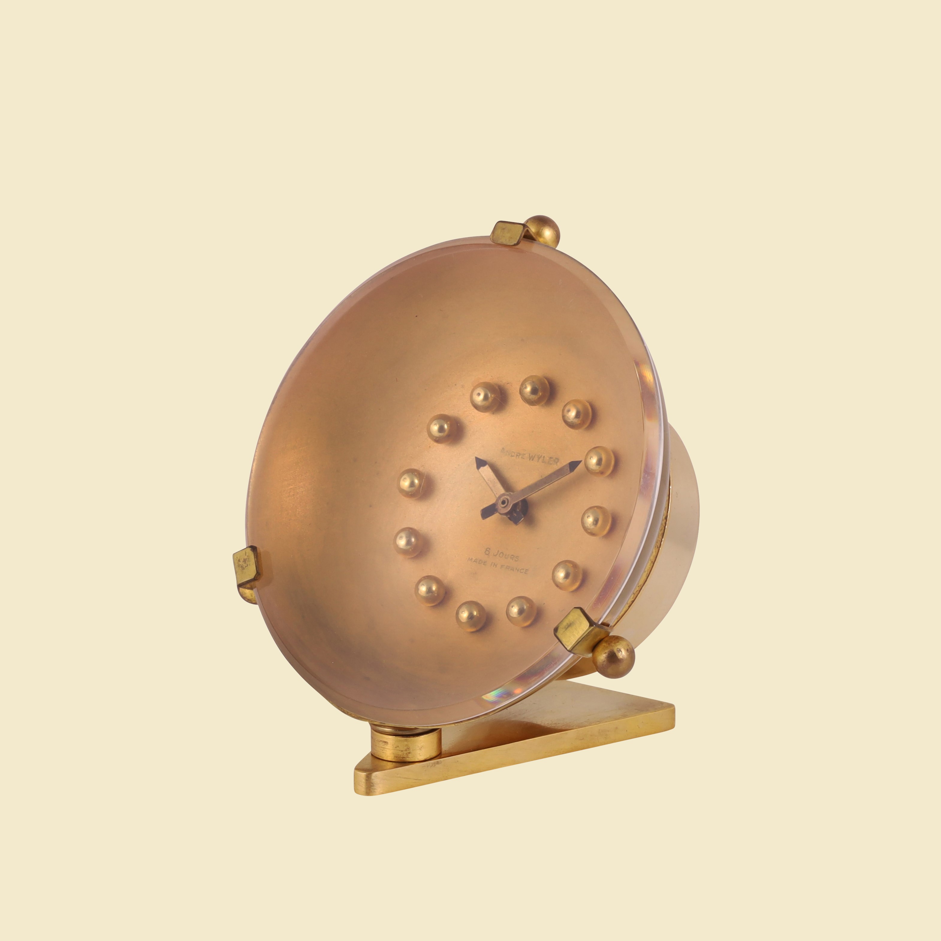 Wyler - Orologio da scrivania in metallo dorato