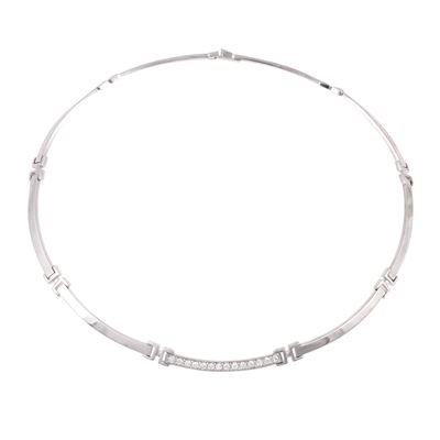 Girocollo in oro bianco con brillanti, circa 40 cm