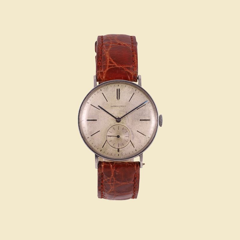 Longines - Orologio da Polso, Acciaio, Quadrante Patinato, Anno 1941
