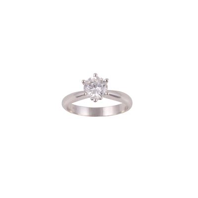 Anello in oro bianco con brillante di 1,01 ct