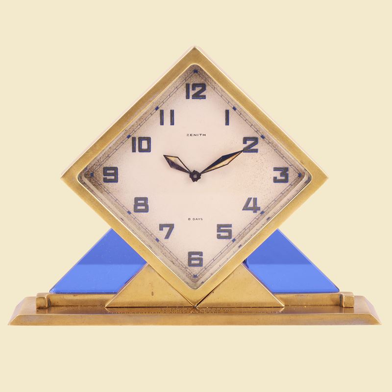 Zenith - Orologio da tavolo in ottone dorato, movimento manuale, 1930
